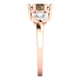 thumbnail image 3 of 1.72 ct Round Cut Simulated Champagne Diamond Three-Stone Engagement Ring for Women in 18K Rose Gold, 3 of 5