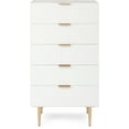 thumbnail image 2 of Adore Decor Jolie 5 Drawer Tallboy Dresser Chest with Storage, White, 2 of 10