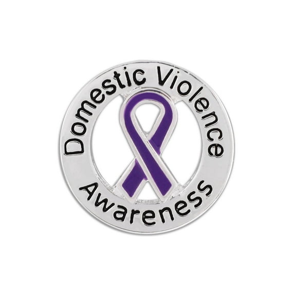 Round Domestic Violence Awareness Ribbon Pins