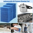 thumbnail image 3 of 100 Pcs Scouring Pads,Heavy Duty Scour Pads,Reusable Dish Scrubber,Non Scratch Household Scrub Pads,Multipurpose Scour Pads for Kitchen Metal Grills Dish Cleaning,4 x 3 inch (Blue), 3 of 7