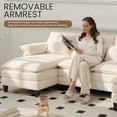 thumbnail image 4 of JONPONY 109.45" Modular Sectional Sofa,Boucle Couch Set,U-Shaped Sleeper Sofa for Living Room,Beige, 4 of 8
