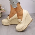 thumbnail image 3 of SASCFOF Womens Platform Heels Loafers Chunky High Heel Closed Toe Metal Buckle Shoes Penny Loafer Business Dress Work Pumps, 3 of 6