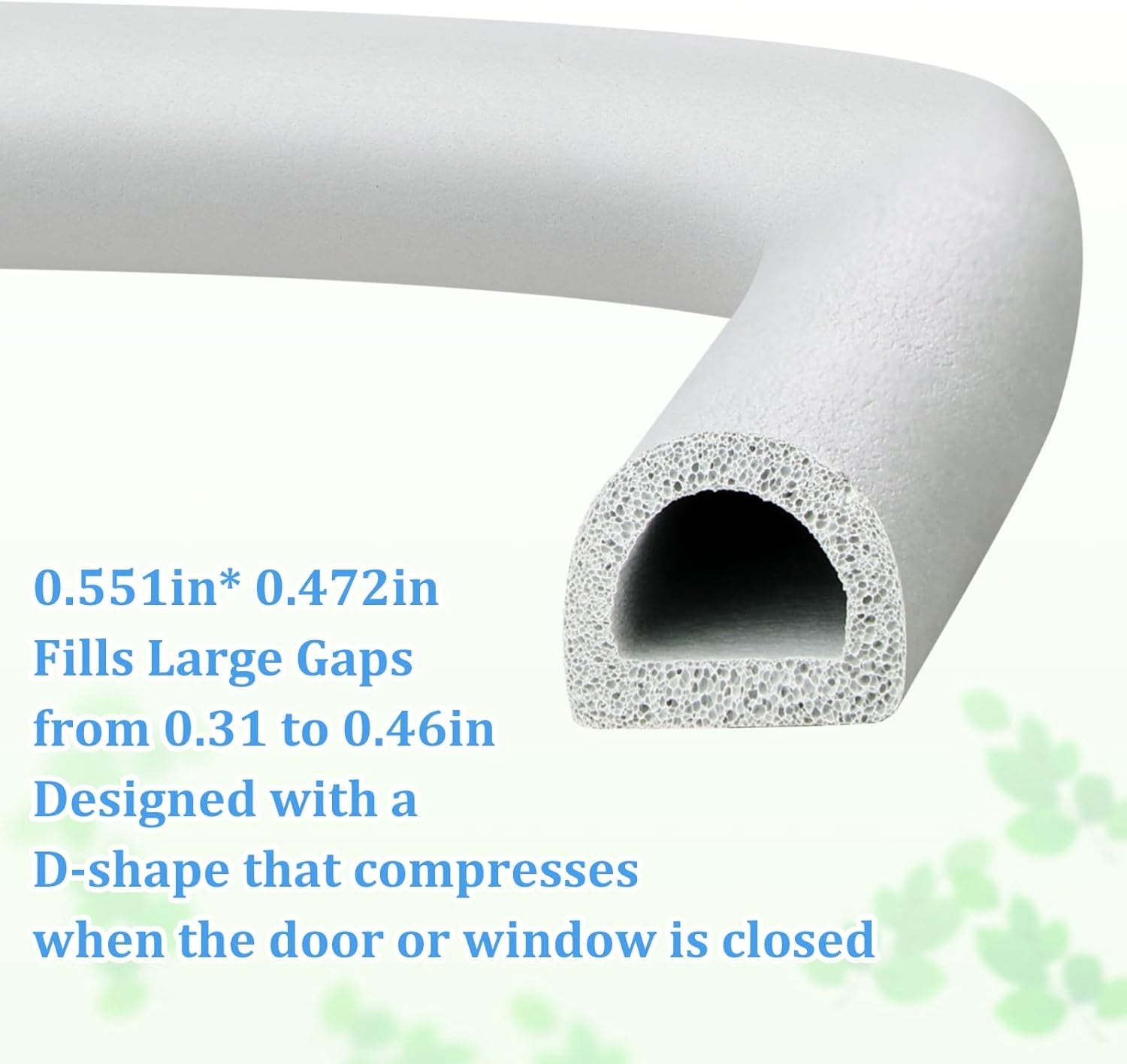 FRKSMD-19.7Feet D-type Weather Stripping Door Seal, Self-Adhesive Seals for Door Window Gap, Soundproofing, Insulation Strip, Door Sealers for Door Frame (Gray), D14-12