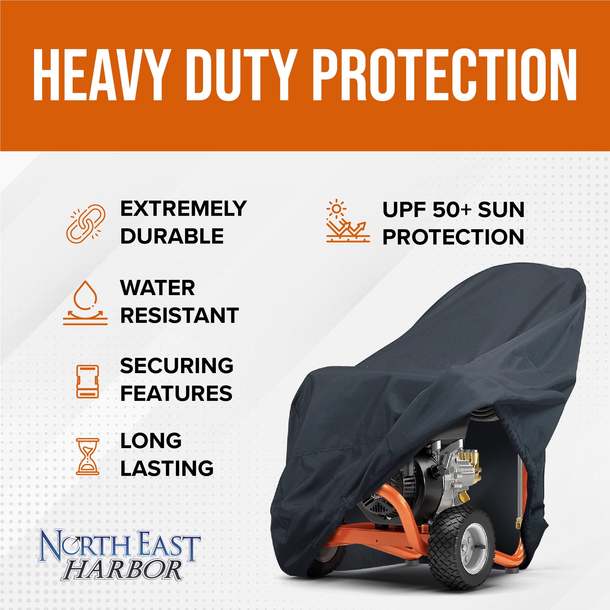NEH Pressure Washer Cover Outdoor Power Washer Cover 600D Oxford Heavy Duty Waterproof Pressure Washer Accessories Universal Fit Equipment Covers Electric Power Washer Accessories