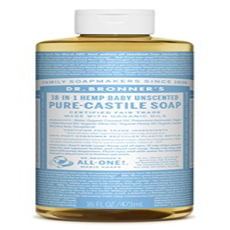 Dr. Bronner's PureCastile Liquid Soap (16 oz, BKy Unscented)