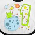 thumbnail image 4 of Inktastic Cute First Birthday Alien in Space Boys or Girls Baby Bib, 4 of 4
