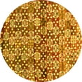 thumbnail image 1 of Ahgly Company Indoor Round Abstract Yellow Contemporary Area Rugs, 6' Round, 1 of 4