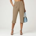thumbnail image 5 of TTUHYWXI Capri Pants for Women Stretch High Waisted Crop Office Work Pants Summer Casual Capris Slacks Yoga Dress Pant (Khaki, M), 5 of 9