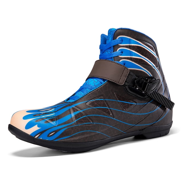 Botas De Moto Y Zapatos De Moto Para Todas Las Estaciones Para Hombre Y Mujer,Negro y azul,42