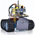 thumbnail image 1 of KEYESTUDIO Mini Tank Robot V2 Smart Car Kit for Arduino, IR Infrared and App Remote Control (iOS and Android), Light and Ultrasonic Follow, 8X16 LED Panel, Ultrasonic Ob, 1 of 7