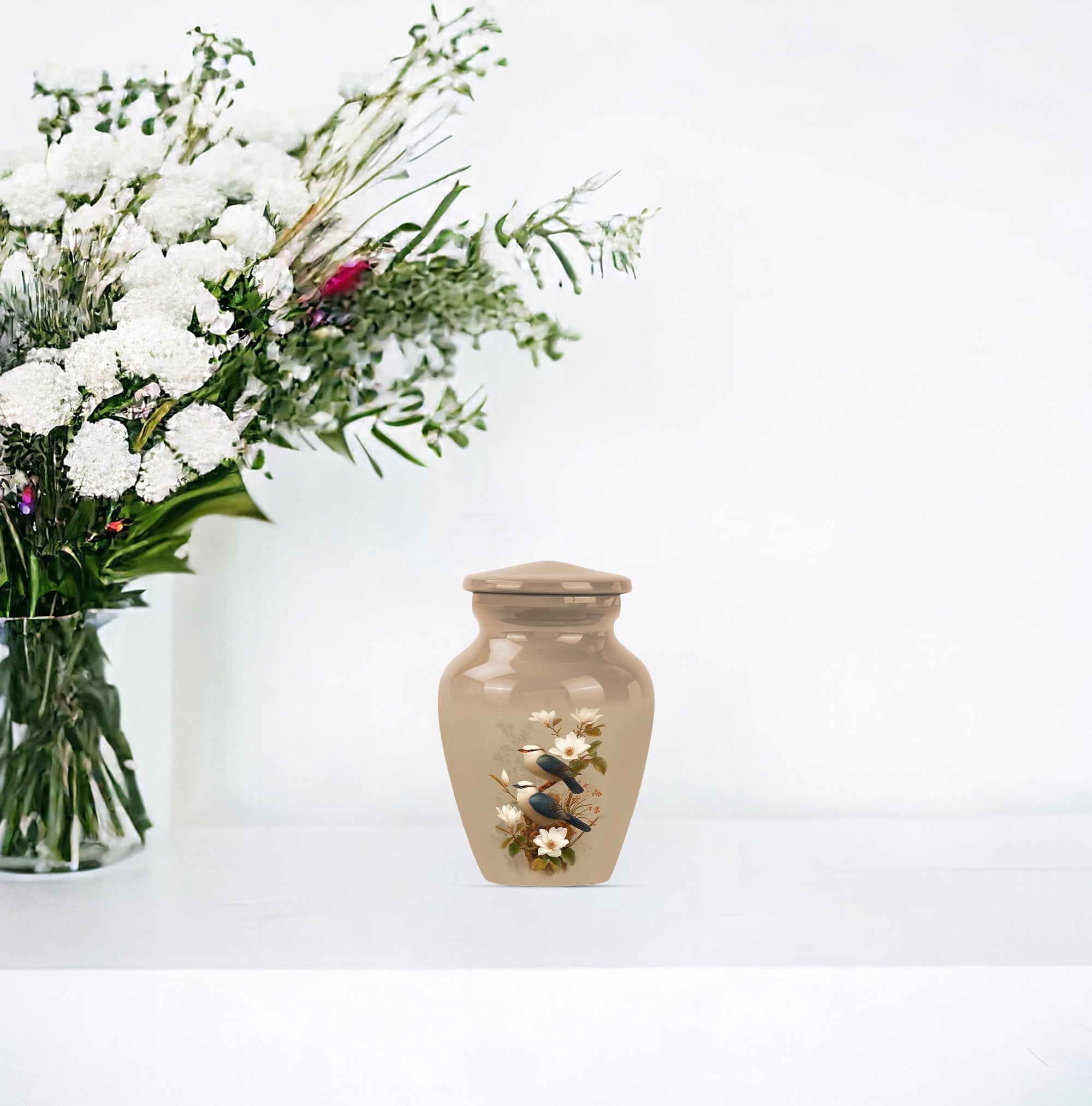 Bird Keepsake Memorial Urn, Infant Urns For Ashes, Funeral Urn For Ashes For Men, Cremation Urns For Human Ashes Adult Female Mom (Size-3 Inch set of 4)