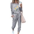 thumbnail image 4 of xiaxaixu Combinaison Décontractée Pull à Manches Longues Imprimé Fleurs, Pantalon Amples, 4 of 4