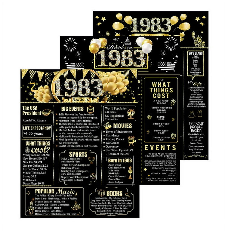 Back In 1973 50th Birthday Wedding Anniversary Poster 3 Pieces 11 X 14 Party Decorations Supplies Large Sign Home Decor For Men And Women Size