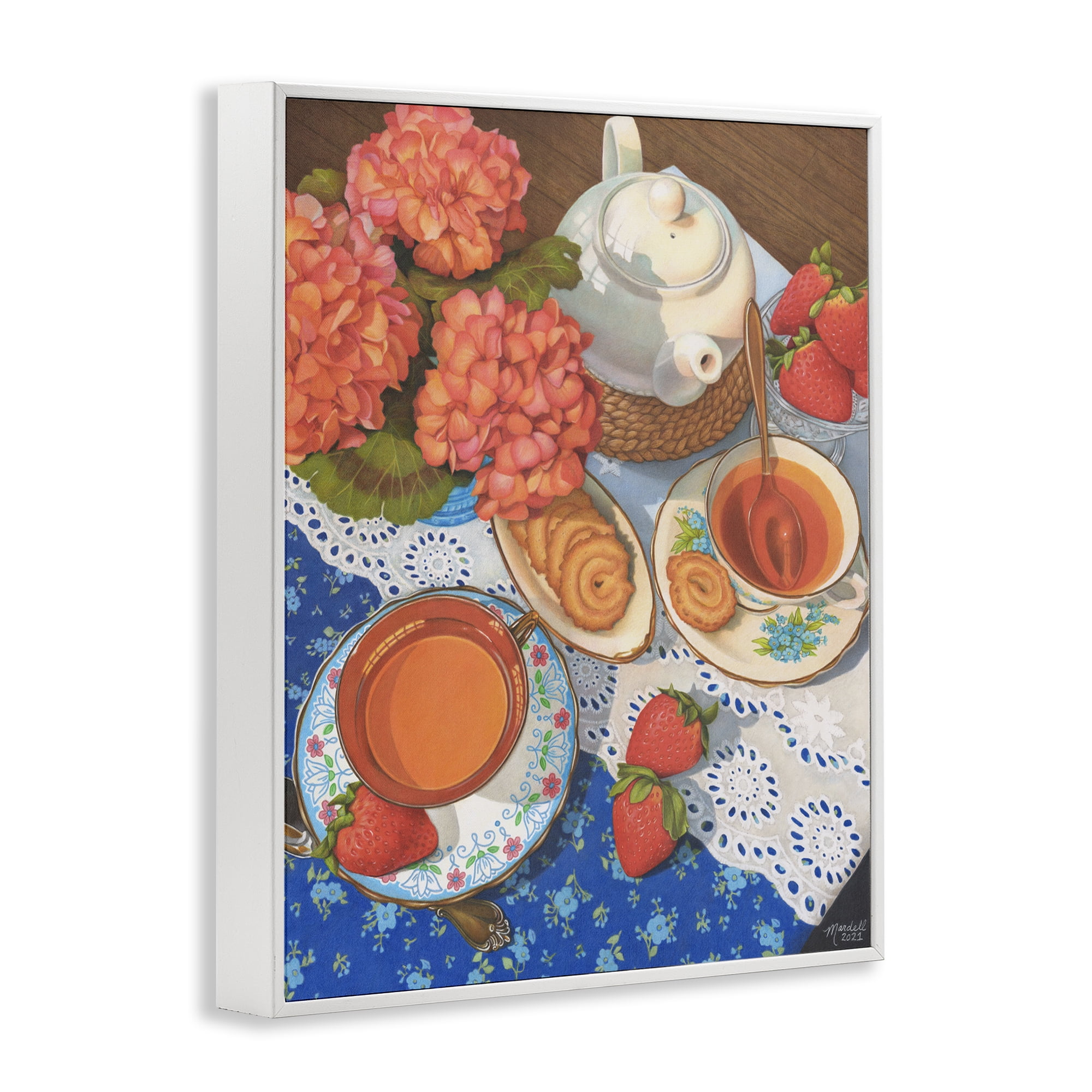 Stupell Industries Country Tea Time Food & Beverage Painting White Framed Art Print Wall Art, 16 x 20