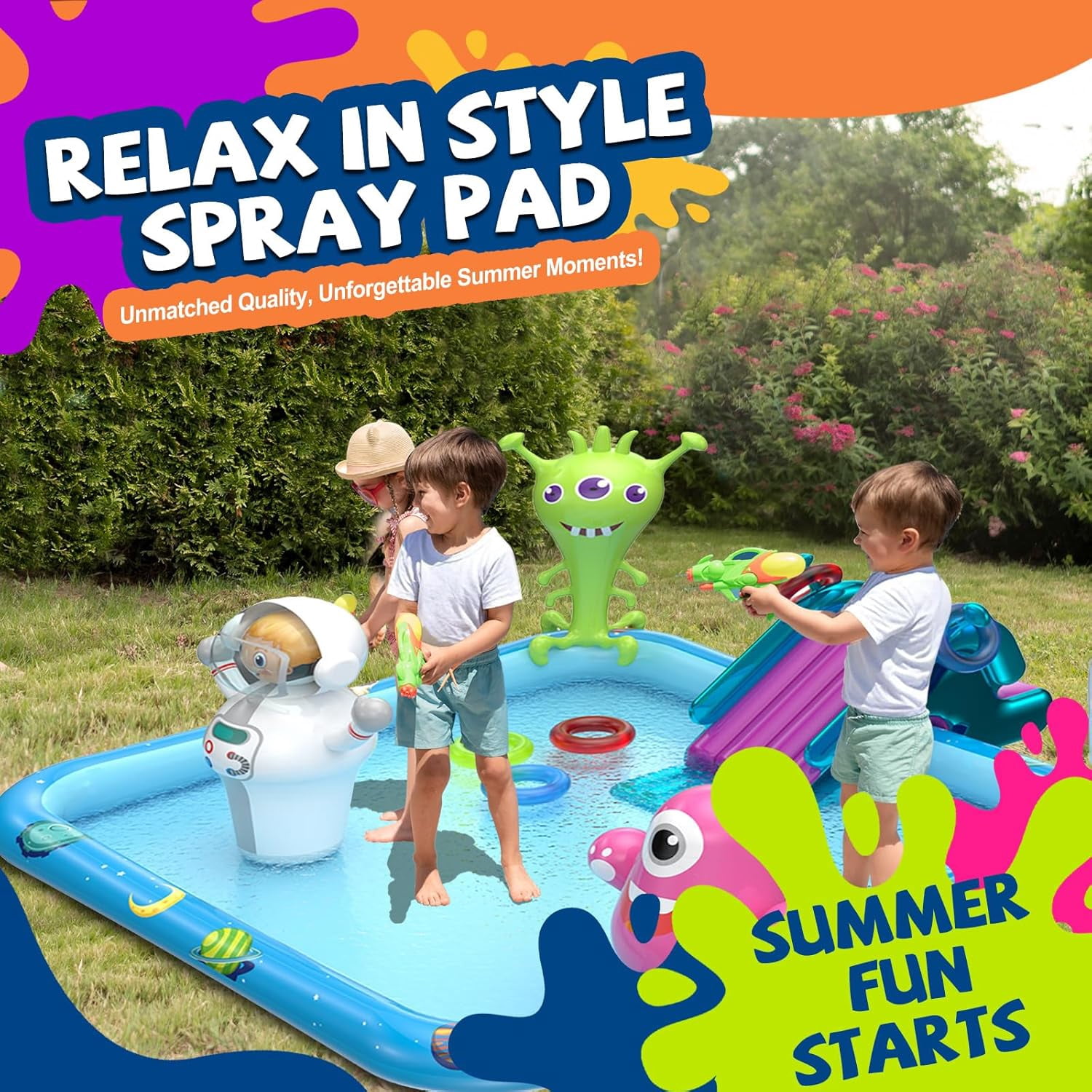 Inflatable Kids Swimming Pool Water Slide with Spacious Design