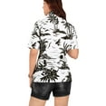 thumbnail image 2 of HAPPY BAY Women's Button Down Blouses Casual Summer Beach Party Blouses Shirt Open Front Blouse Short Sleeve Button up Shirts Hawaiian Dresses for Women S Palm Tree, White, 2 of 4