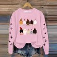 thumbnail image 2 of Rbaofujie Couples Sweat à Capuche Mode Femmes Décontracté Imprimé Col Rond Manches Longues Haut Ample Chandails en Molleton Roses Chandails Dames, 2 of 3