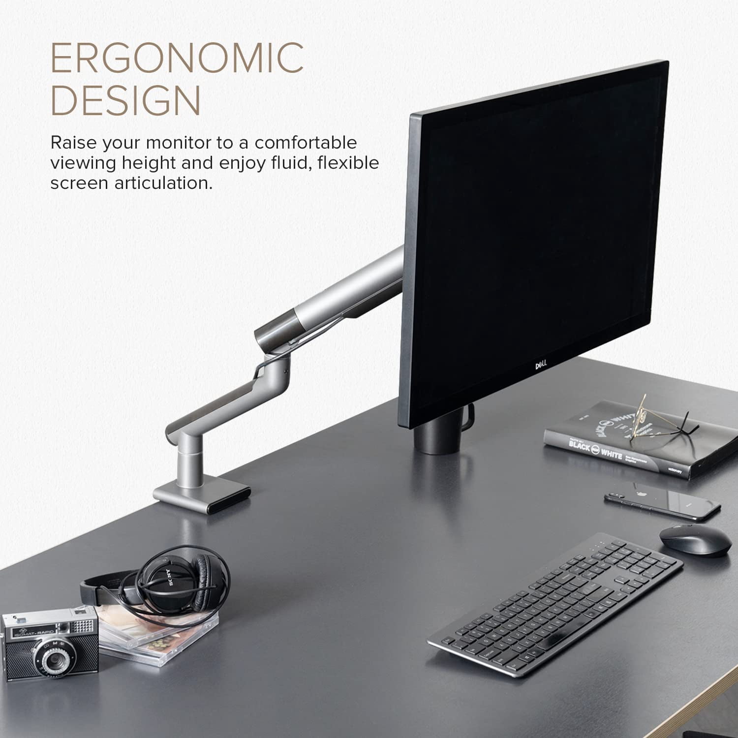 Dual Monitor Arm Stand for Two Screens - Full Motion Gas Spring Mount with  Management