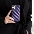 thumbnail image 4 of Cute Curly Wave Case for iPhone 11 6.1 inches, Water Ripple Pattern Phone Case Slim Shockproof Satin Glossy Cover for Girls Boys Silicone 3D Non-Slip Case -Laser Purple, 4 of 10