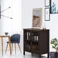 thumbnail image 3 of Giantex Console Cabinet, Kitchen Storage Cabinet w/Glass Door, Sideboard Console Table, Server Display Buffet Cabinet, Brown, 3 of 10