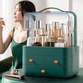 thumbnail image 4 of Caja de almacenamiento de cosméticos de lujo liviana, tipo cajón, estante de almacenamiento a prueba de polvo, caja de acabado de escritorio, estante de almacenamiento para tocador de, 4 of 5