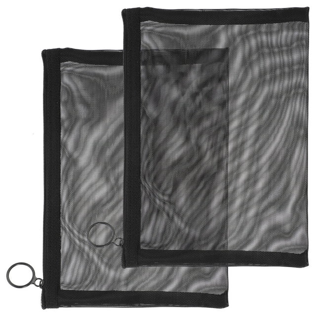unbranded 2Ud Bolso Negro Para Maquillaje Portátil Con Ligero Y Cierre Con Cremallera