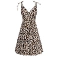 thumbnail image 2 of DHFJKG Summer Dresses For Women Leopard Beach Dress With Pocket V Neck Spaghetti Strap Casual Mini Sundress Soft Dresses, 2 of 6