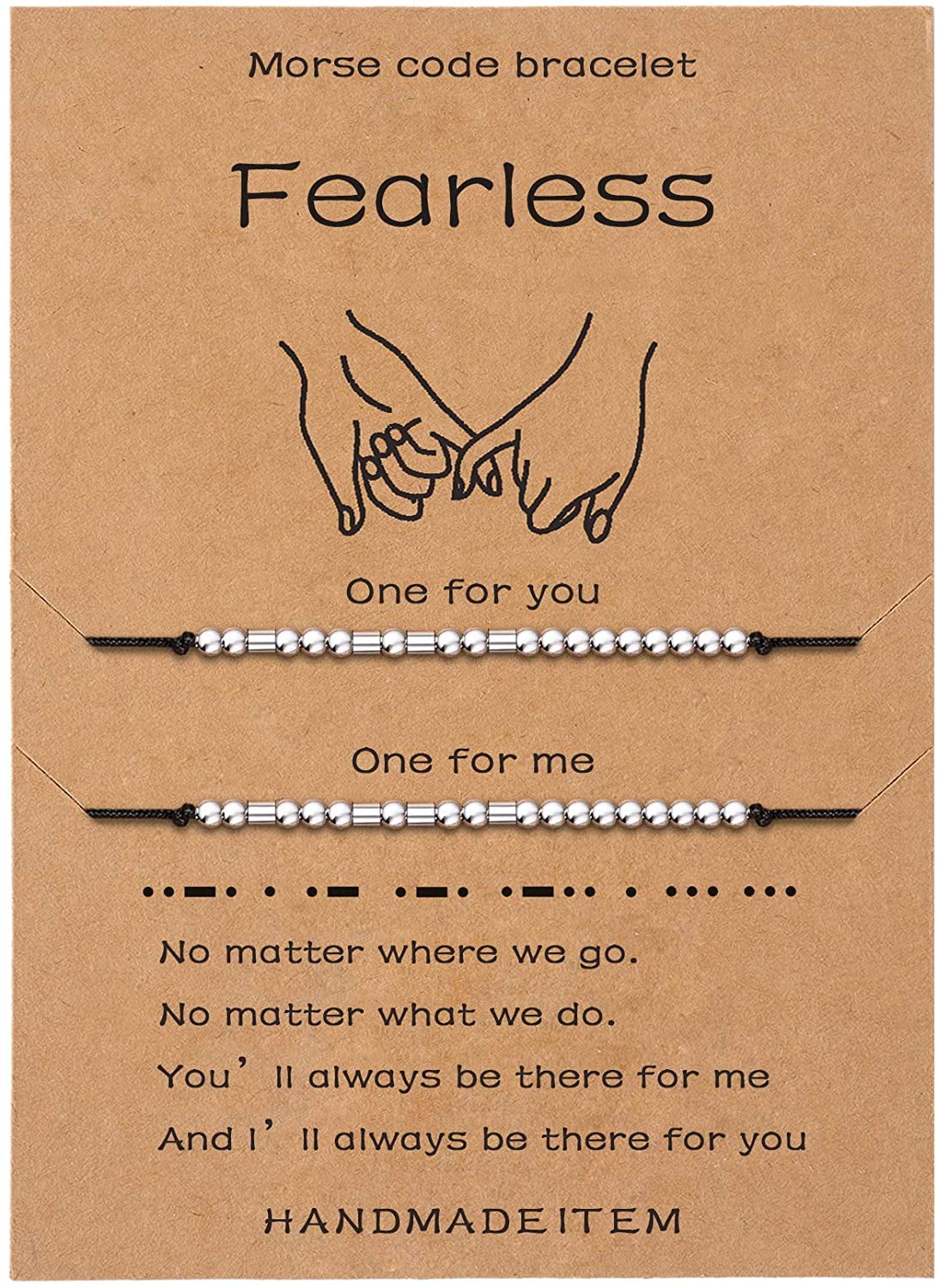 Dad & Son Morse Code Bracelet Set - Adjustable Secret Message Bracelet, Fathers Day Birthday Gift Jewelry