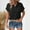 B266 Black womens summer tops clearance under $5, variant on Women Tops under $5! Cagogo Womens Button Down Shirt Short Sleeve Dress TShirt V Neck Collared Button Up Summer Tops Textured Work Blouse Blusas Casuales de Mujer Bonitas