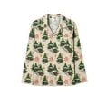thumbnail image 6 of Idoravan christmas pajamas for women button up pajamas women plus size Ladies' Casual Fashion Christmas Long Sleeved Lapel Set Casual Top Pants Pajama Set Green S, 6 of 7