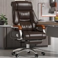 thumbnail image 3 of leather boss chair computer chair household furniture reclining office comfortable long-lasting sitting rotating business chair My Lux Decor Round, 3 of 16