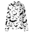 thumbnail image 4 of Delconic Womens Halloween Print Button Down Shirt Long Sleeve Casual Regular Fit Collared Blouse Pumpkin Pattern Top White 3XL, 4 of 7