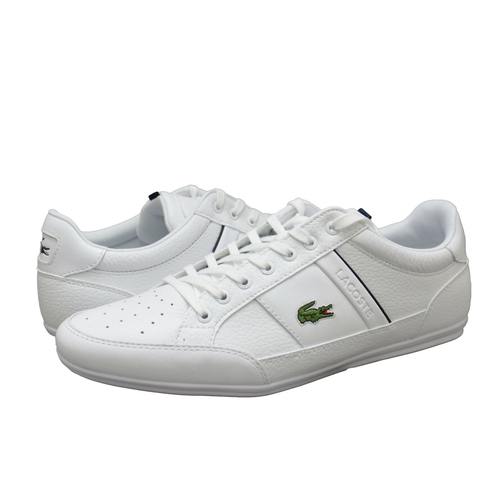 Men's Lacoste Chaymon Leather Low Cut Comfort Trainers in White