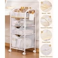 thumbnail image 6 of Rolling Makeup Organizer with Drawers: Skincare Storage Cart with Wheels for Home Bedroom Vanity - Cosmetic Display Holder for Beauty Enthusiasts Makeup Artists, 6 of 8