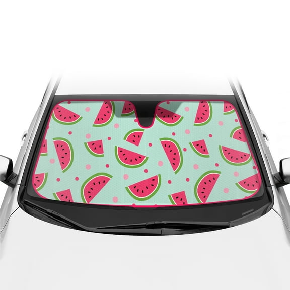 BDK Fresh Watermelons Front Windshield Sunshade Accordion Folding Style Auto Shade for Car Truck SUV Van Blocks UV Rays Sun Visor Protector Easy Setup Keeps Your Vehicle Cool - 58 x 27 inches