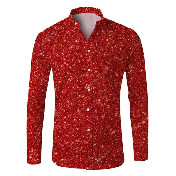 Men Carnival Long Sleeve Shirt Autumn Casual 3D Printing Hawaii Soft Polyester Long Sleeve Button