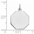 thumbnail image 2 of 925 Sterling Silver Rh Plt Engraveable Octagon Disc Necklace Pendant Charm Engravable Octagonal, 2 of 6