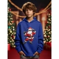 thumbnail image 3 of Mikrdoo 5-14T Kid Boys Christmas Tops Playing Cool Santa Print Long Sleeve Pullover Sweatshirt For Outdoor Casual Hoodies, 3 of 8