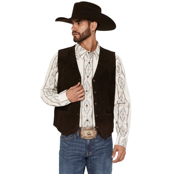 Cody James Men's Angus Suede Vest - CMFA17V35-BRN Medium