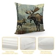 thumbnail image 4 of SHANXI Forest Animals Throw Pillow Cover Cabin Decorative Pillowcase, Rustic Camper Woodland Animal Wildlife Theme for Sofa Bed Room Home Decor 12x12in, 4 of 5