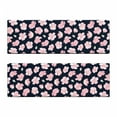 thumbnail image 2 of Flower Bench Cushion Set of 2, Doodle of Sakura Flora Cherry Blossoms, Standard Size Foam Pad and Decorative Cover, Night Blue Pale Pink, by Ambesonne, 2 of 4