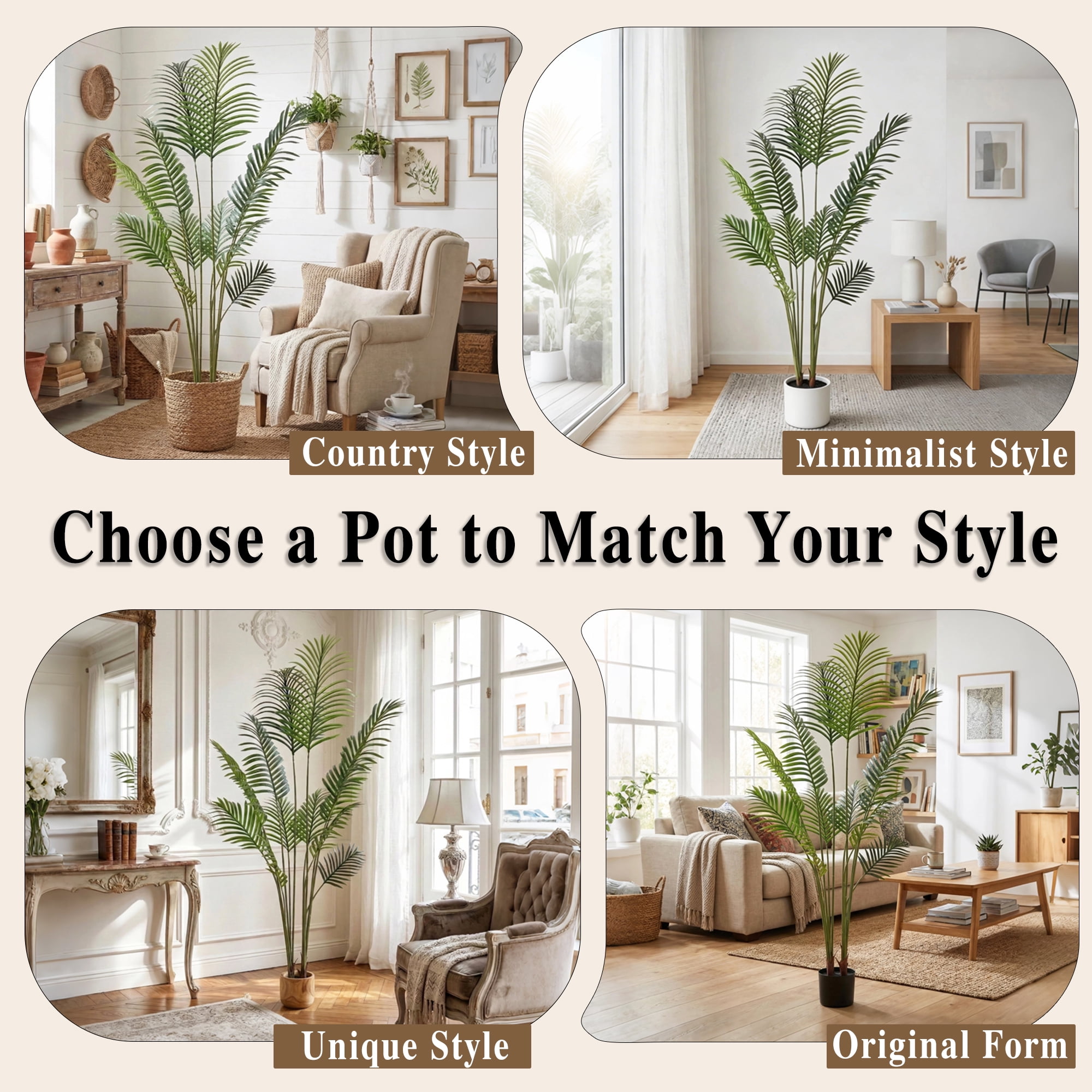 Easy4Home 5.3FT Artificial Plant Fake Tropical Palm Tree Potted Indoor Faux Floor Plant for Home Office Decor