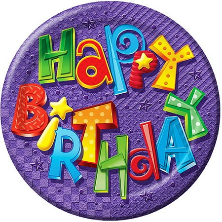 Creative Expressions 9'' Dinner Plates - 8-Pack, Zany Birthday