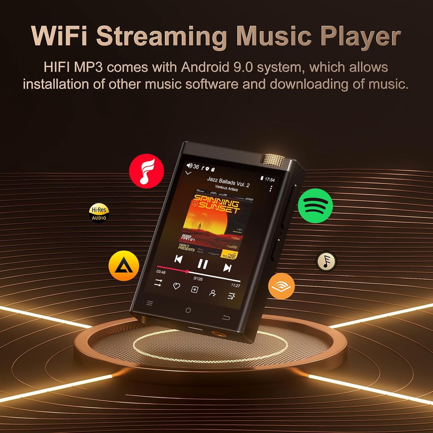 80GB Hi-Fi MP3 Player, Oilsky Spotify MP3 Player with Bluetooth