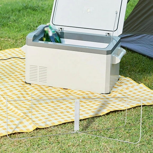 Soporte de casilla de hielo de soporte de enfriamiento plegable Metal de servicio pesado Rack de maleta de estado de soporte plegable para viajes al Plateado recto
