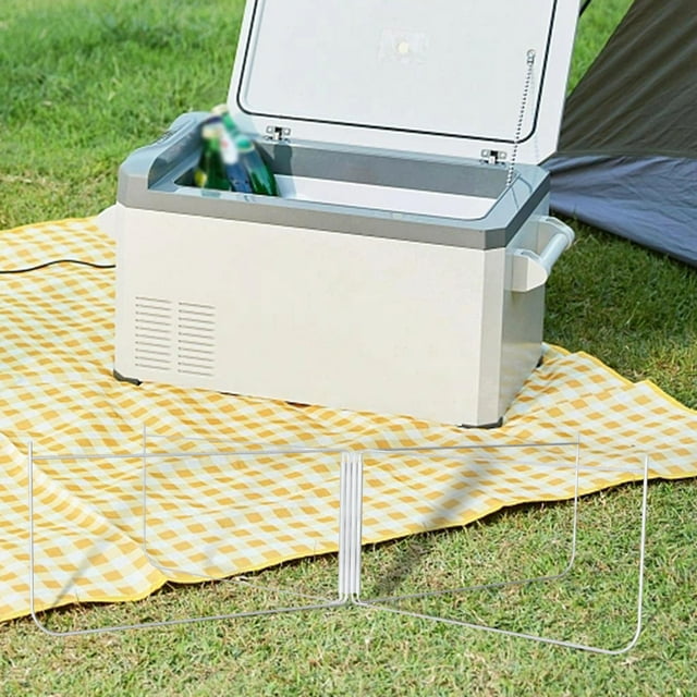DYNWAVECA Support Pliable pour Réfrigérateur Support de Bac à Glace Support de Bac de Rangement Pratique Support de Valise en Acier Inoxydable pour Pique-Nique Patio Randonnée Droit