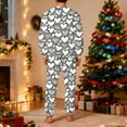thumbnail image 4 of successthop Men Pajamas Sets Adults Heart Long Sleeve Crewneck Tops and Pant with Pockets Couple Valentine Sleepwear XL, 4 of 8