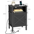 thumbnail image 3 of Nightstand with Charging Station, Nightstand, end Table with 2 Tiers Storage Space and Storage Cabinet, Sofa Side Tables for Bedroom, Living Room, 3 of 13