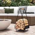 thumbnail image 2 of Gymax Firewood Storage Rack w/Handle Square Rack for Pit Stove Campfire No Assembly, 2 of 9