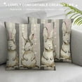 thumbnail image 3 of Nawypu  Gray Stripes Bunny Easter Throw Pillow Cover,  Rabbit Holiday Cushion Case Decoration for Sofa Couch, 3 of 5